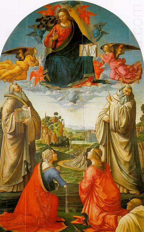 Domenico Ghirlandaio Christ in Heaven with Four Saints and a Donor china oil painting image